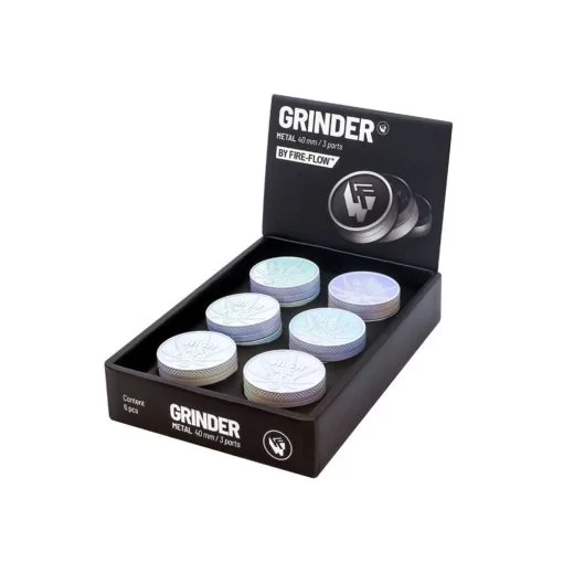 Fire-Flow Grinder Icy Pearl 40mm 3-delig - Doosje met 6 grinders